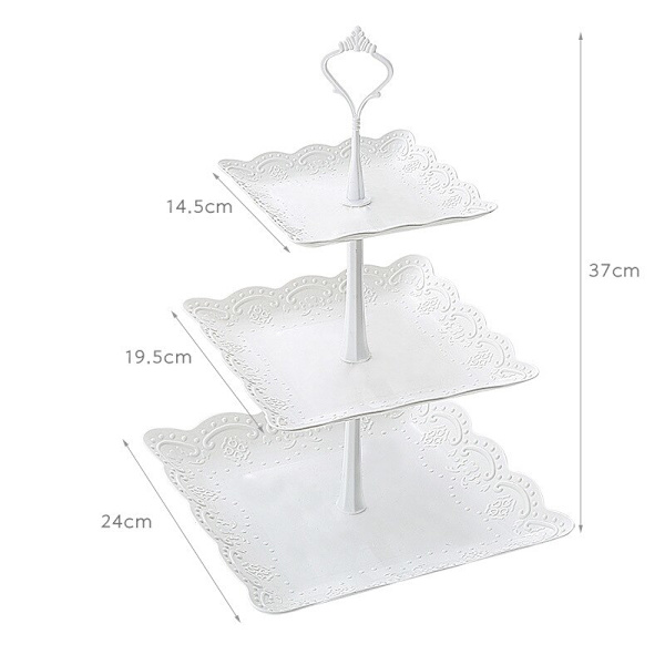 3-vånings Cupcake Display Stand Dessert Tower Fruktbricka För