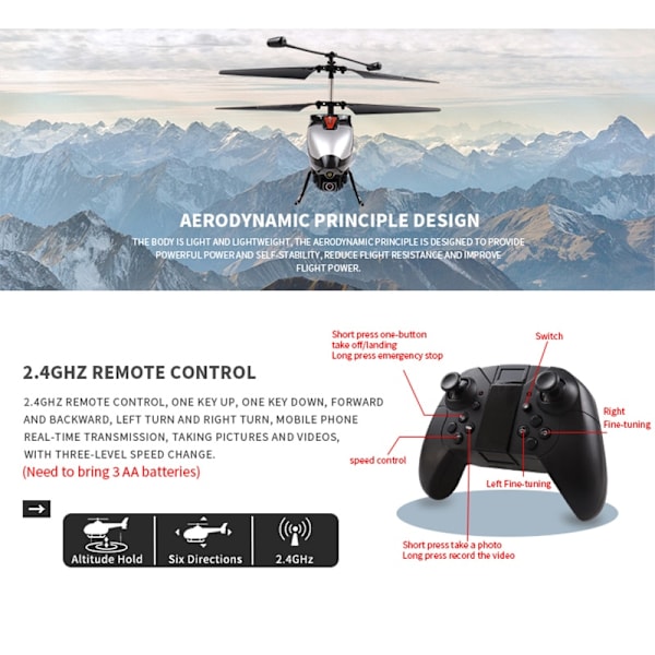 Ny RC Helikopter 2.4G 4CH Radio Fjärrkontroll Helikopter