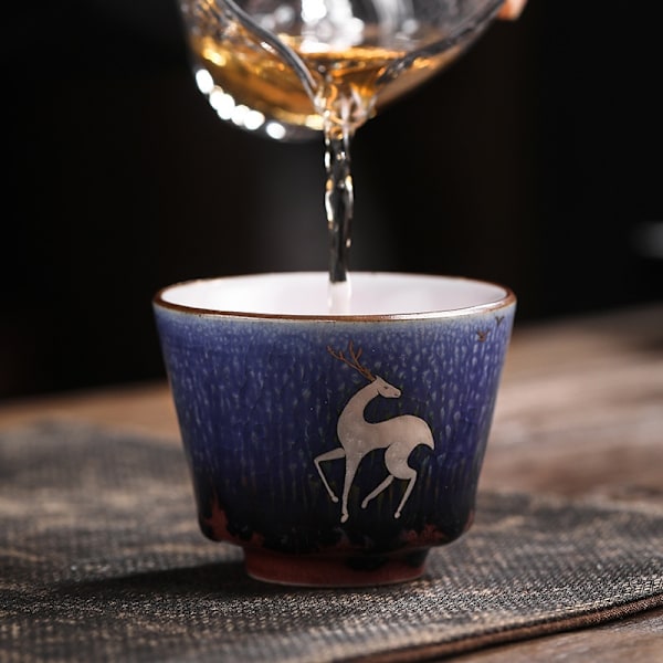 Japansk stil handgjord ugnsbakad keramisk kopp 4 set