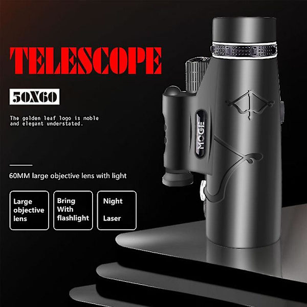 50X60 Hd Monocular Zoom Night Vision Teleskop med Lampa