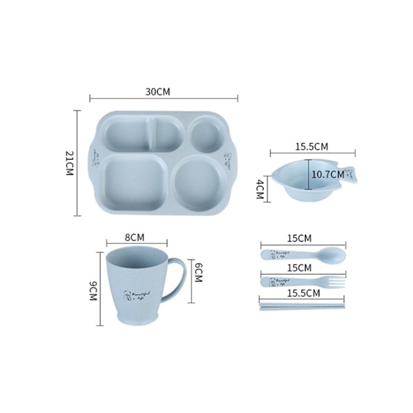 6 st/ set barn baby porslin set tecknade tallrikar barn