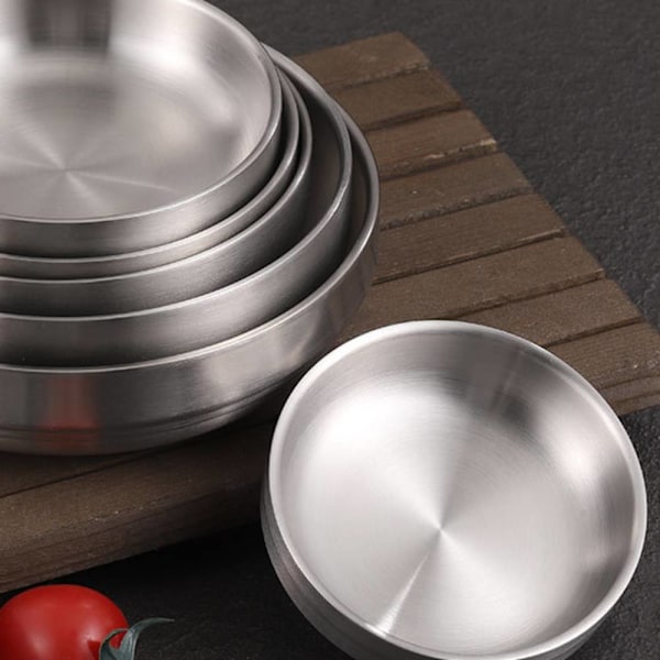 Koreansk 304 kryddskål i rostfritt stål, kreativ koreansk Silver 12cm