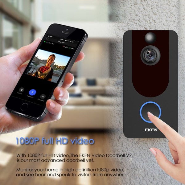 Smart WiFi videodörrklocka Kamera Visual Intercom Night