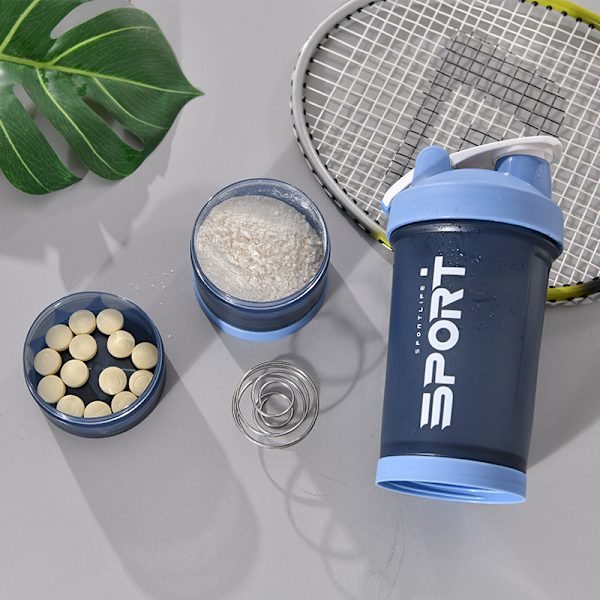 450ML Fitness Milkshake Shaker Cup med stor kapacitet, Fitness Blue