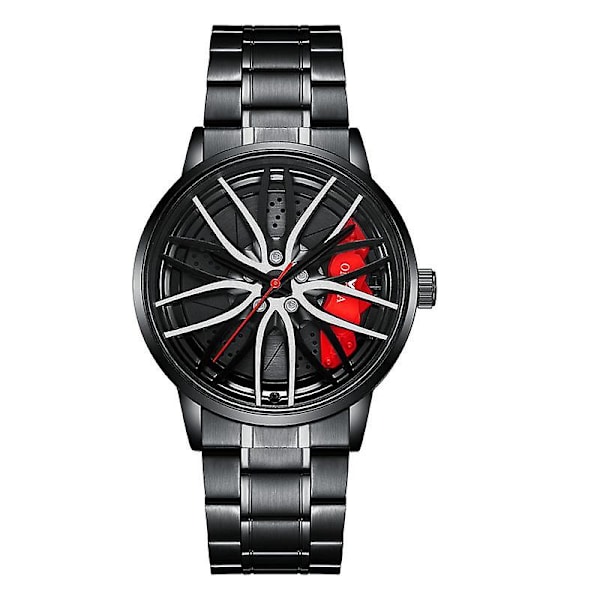 Visible Dial 3D Hollow Wheel Hub Design Män Mode Watch