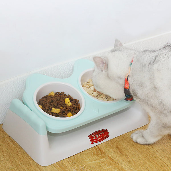Kattskål för husdjur med förhöjt stativ, halkfri Dubbel användning