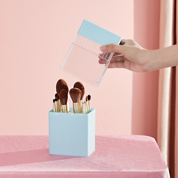 2 i 1 Makeup Brush Rack Organizer Kosmetisk förvaringshink