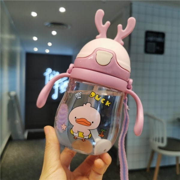 370 ml Nya kreativa tecknade djur barns halmmatning