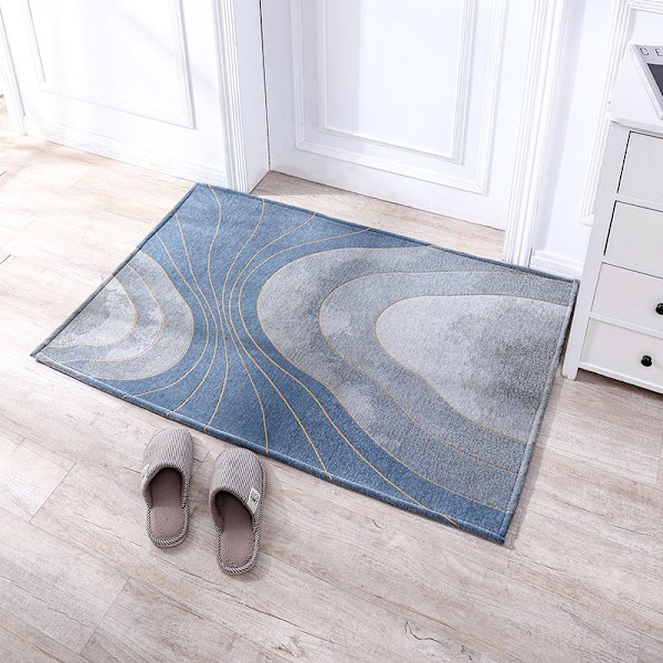 Lätt lyx absorberande golvmattor, dörrmattor för vardagsrum, Blue