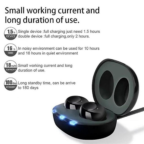 Mini öron hörapparater USB uppladdningsbar apparat i örat