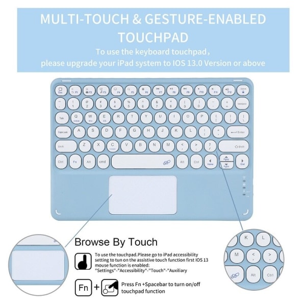 Runt tangentbordsfodral Case bluetooth för case