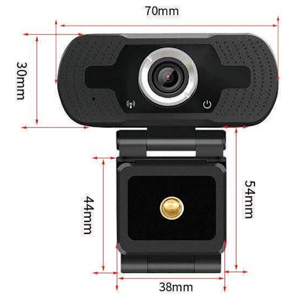 Svart 1080P HD webbkamera | HD Plug &amp; Spela webbkamera med