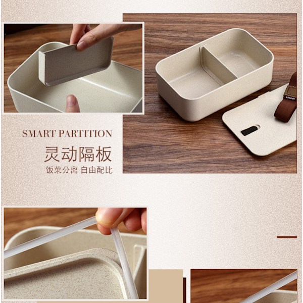 Wheat Straw Lunchbox Set Med Thermal Bag Servis Bpa