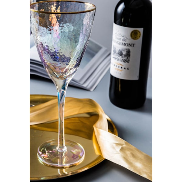 1 Styck 300ml Färg Guld Glas Kristall Champagneglas