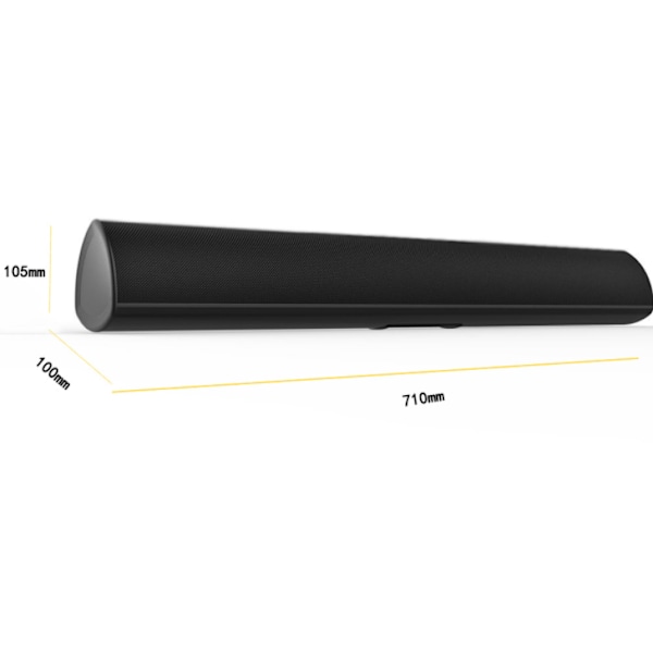 Svart hemmabioljudsystem 2.0 Soundbar TV Bluetooth