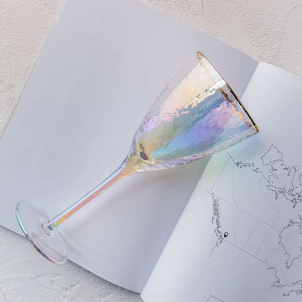 1 Styck 300ml Färg Guld Glas Kristall Champagneglas