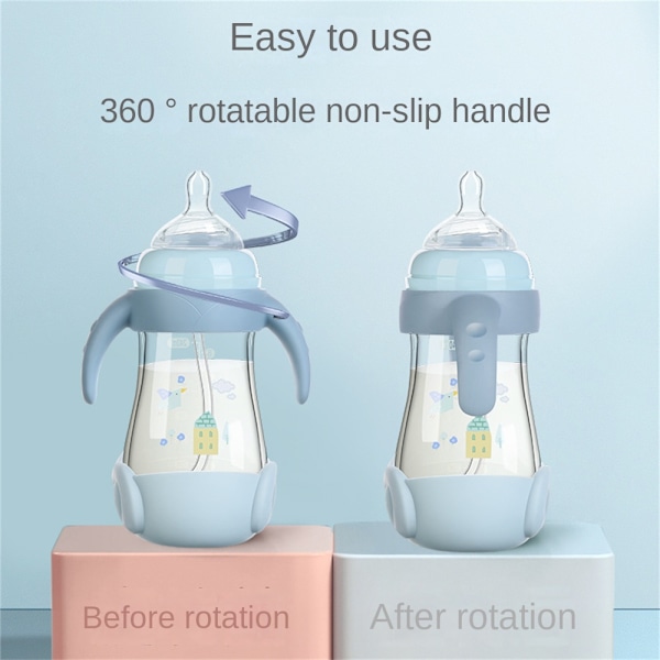 240 ml Anti-dropp jordbävningsbeständig glasflaska, bärbar Pink