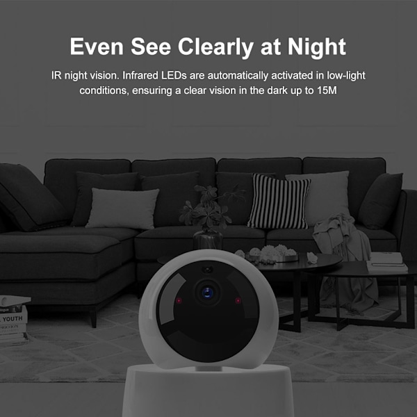Mini Wifi-kamera Smart trådlös IP-kamera 360 IR natt