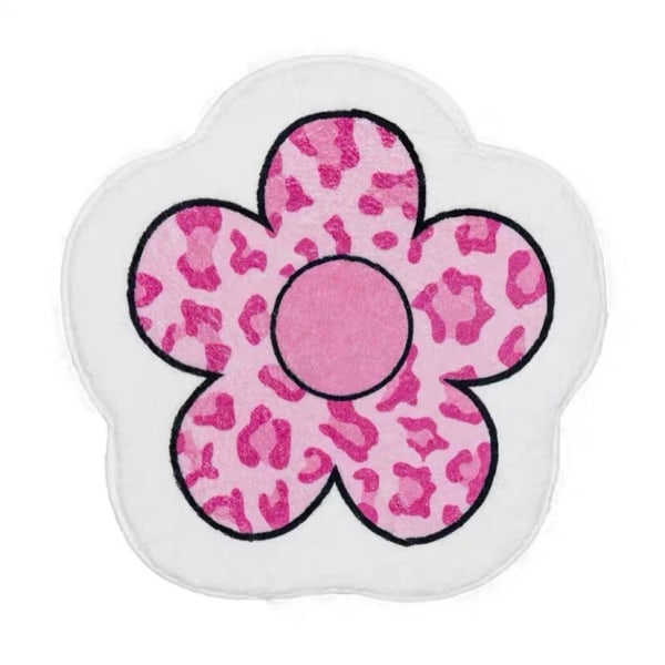 Imitation Cashmere oregelbunden blomma matta, hem badrum Colorful pink flower