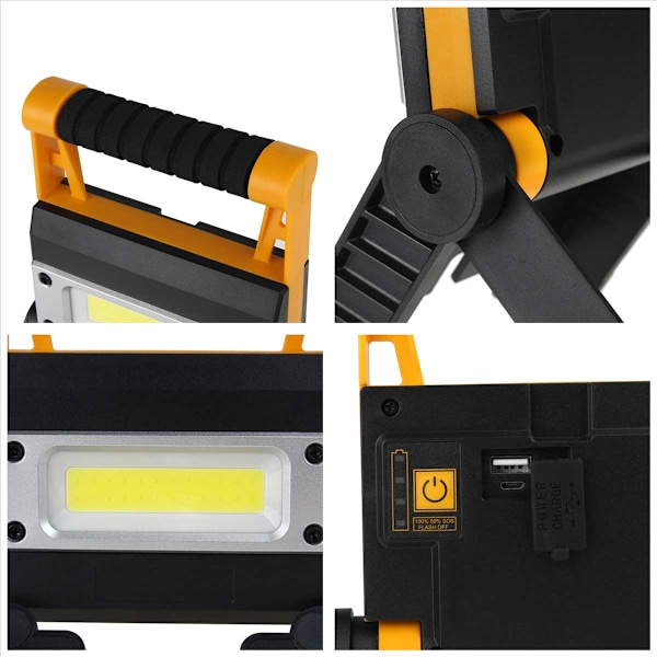 300W COB arbetslampa LED bärbar lykta Vattentät 4 läge