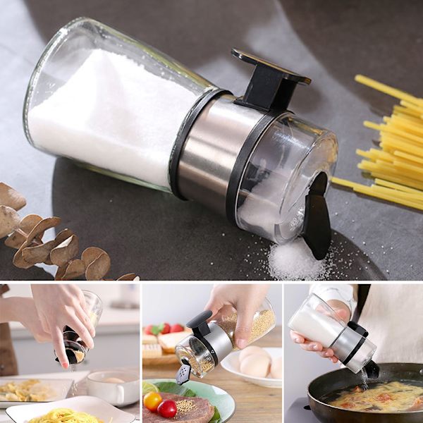 1 st Push Typ Salt Dispenser Salt Socker Flaska Krydda Peppar