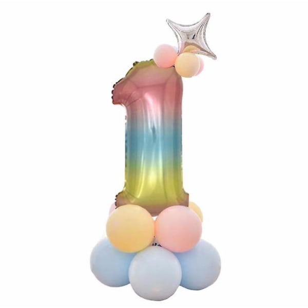 47 tums Rainbow Digit Helium Folie Födelsedagsfest