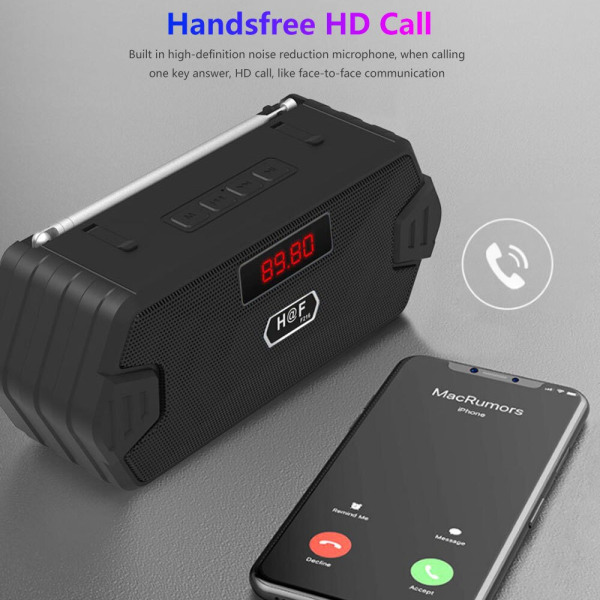 Bärbar trådlös Bluetooth -högtalare Subwoofer Stereo