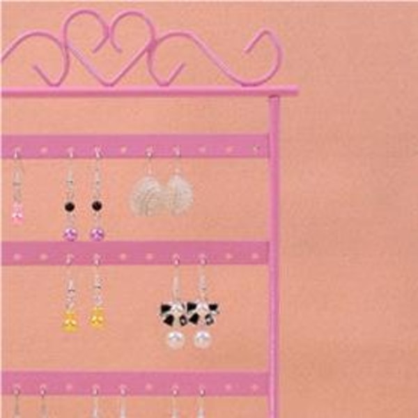 48 hål europeisk stil smidesjärn smyckesställ, hängande Pink