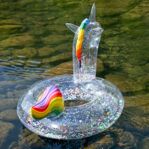 Uppblåsbara leksaker Transparent Paljett Simring, Unicorn
