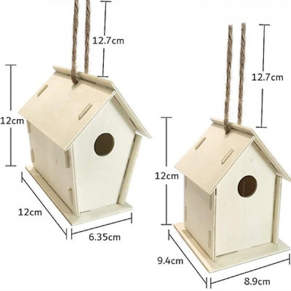 2pack DIY Bird House Kit, bygg och måla fågelhus