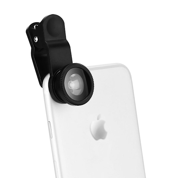 Universal Clip Lens 3 i 1 Fish Eye vidvinkelkameraobjektiv