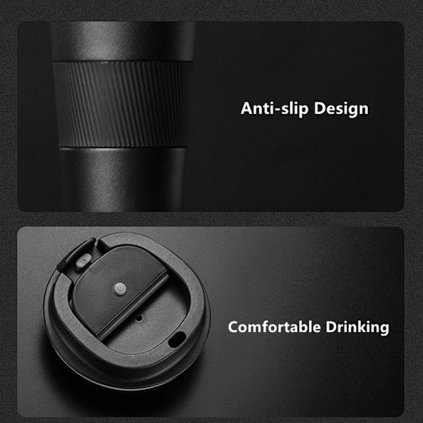 380ml dubbel rostfritt stål kaffetermosmugg med icke