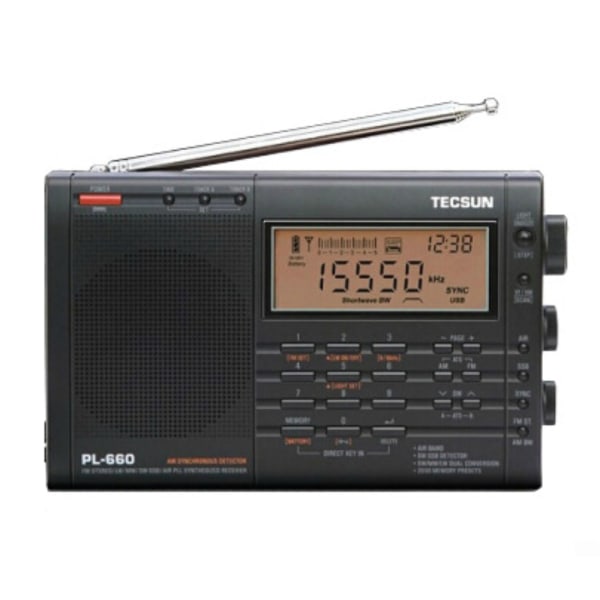 Luftbandsradio med hög känslighet FM/MW/SW/LW Digital