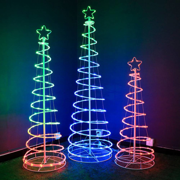 Led dekorativa julgransbelysning, multifunktion Colorful Spiral tree