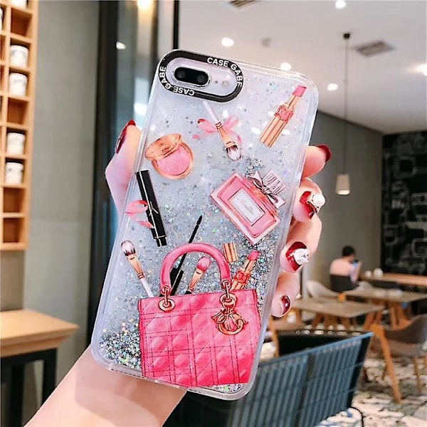 Kosmetisk smink litet case för iphone (rosa)