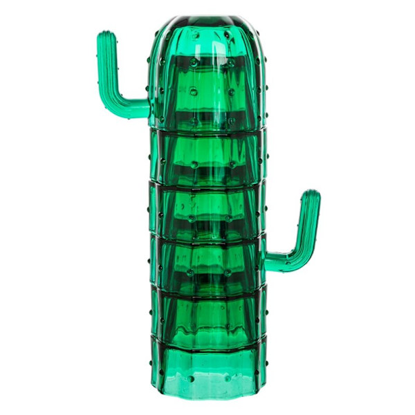 Cactus Stacking Glas Cup Set Gröna Glasögon Juice Coffee