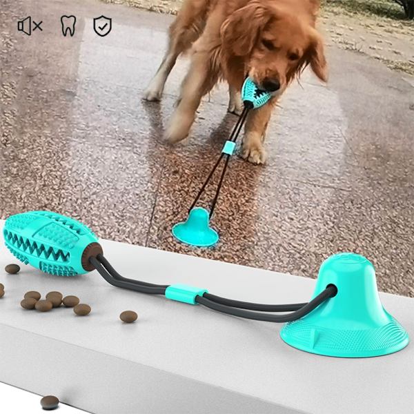 Hundleksak Silicon Sugkopp Leksaker för Medium Pet Hund Toy Bogserbåt
