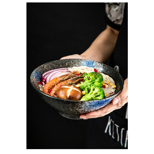 Japansk stil Ramen risnudlar soppskål Keramisk bambu