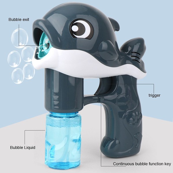 Automatisk Dolphin Bubble Machine Tecknad Sommarleksak Utomhus