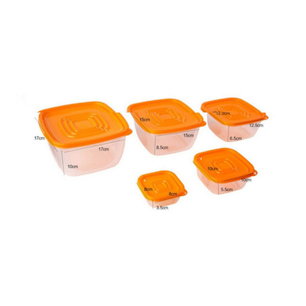 5 stycken set Plast Lunchbox Bärbar skål Mat