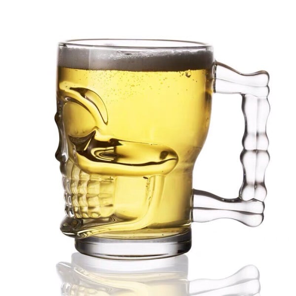 Blyfri Creative Skull Cup i glas med stor kapacitet ölkoppar