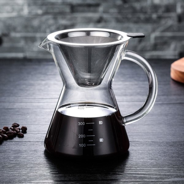 400 ml kaffekanna i glas kaffekokare Värmebeständigt kaffe