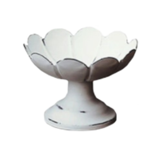 Metall Serveringsbricka Smycken Display Tallrik Retro Vit Dessert