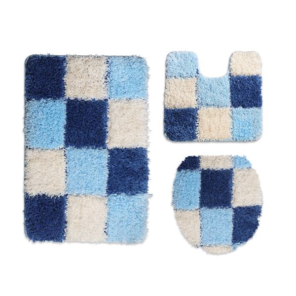 Set golvmatta i europeisk stil i tre delar, hushåll Blue lattice