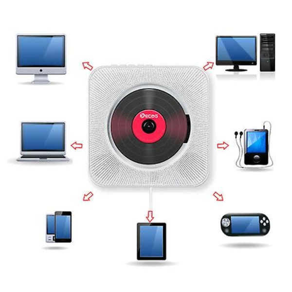 Väggmonterad CD-spelare Surround Sound Fm Radio Bluetooth USB