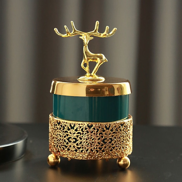 Dekoration Vardagsrum Älg Guld Ram Smaragd Keramik