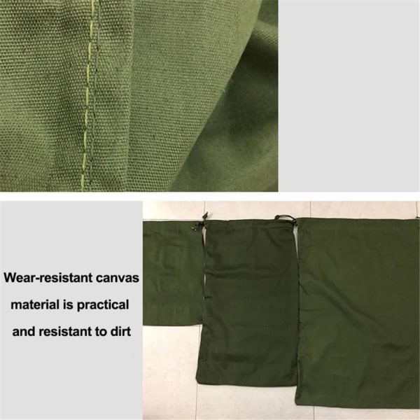 Canvas Dragsko Stor väska Army Green Pouch tvätt