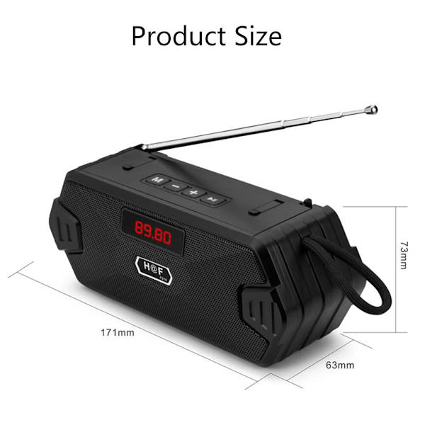 Bärbar trådlös Bluetooth -högtalare Subwoofer Stereo