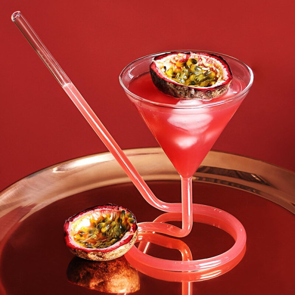 Creative Screw Spiral Straw Molecule Cocktail Glas Bar