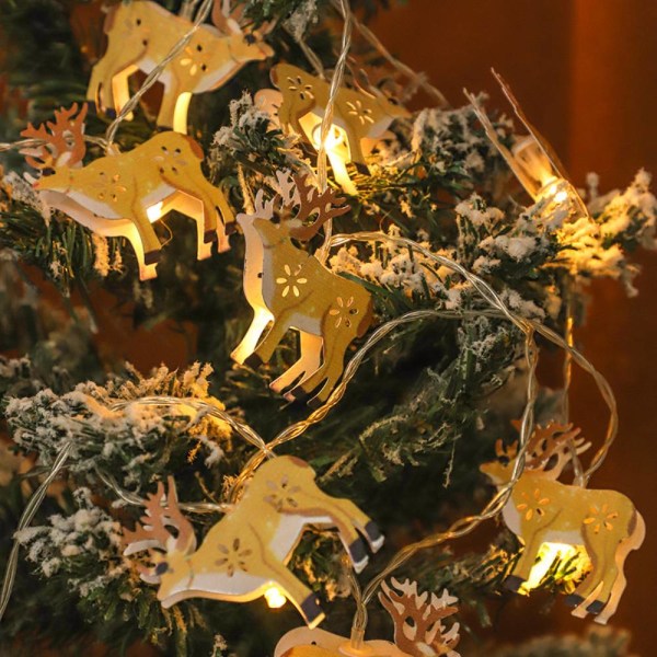 Led julgran dekoration ljus, gammal man Head älg Colorful yellow elk